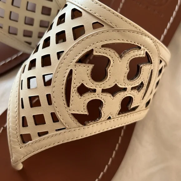 Tory Burch Cream and Brown Sandals - Picture 2 of 5